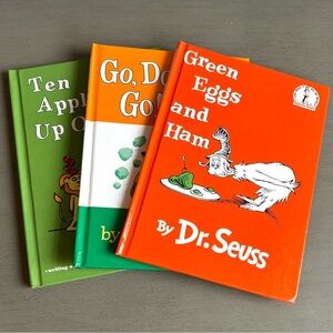 Dr. Seuss Hard Back Books- Green Eggs & Ham, Ten Apples Up on Top, Go, Dog, Go!